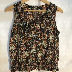 A.n.a. floral ruffle tank top petite large